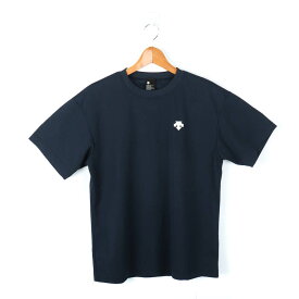 デサント 半袖Tシャツ ワンポイントロゴ スポーツウエア メンズ Mサイズ ネイビー DESCENTE 【中古】