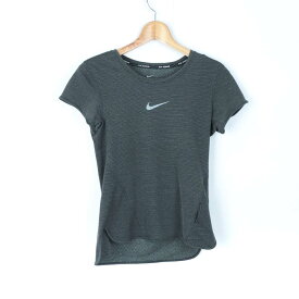 ナイキ 半袖Tシャツ ロゴT ドライフィット ランニングウエア レディース Sサイズ カーキ NIKE 【中古】