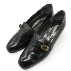 シャルル・ジョルダン ローファーパンプス ブランド 靴 シューズ 日本製 黒 レディース 6.5サイズ ブラック CHARLES JOURDAN 【中古】