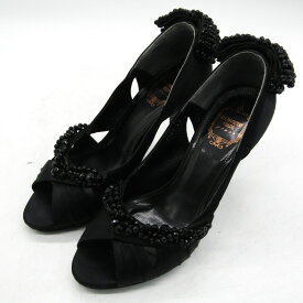 ストロベリーフィールズ パンプス ハイヒール ブランド シューズ 靴 日本製 黒 レディース 23サイズ ブラック STRAWBERRYFIELDS 【中古】