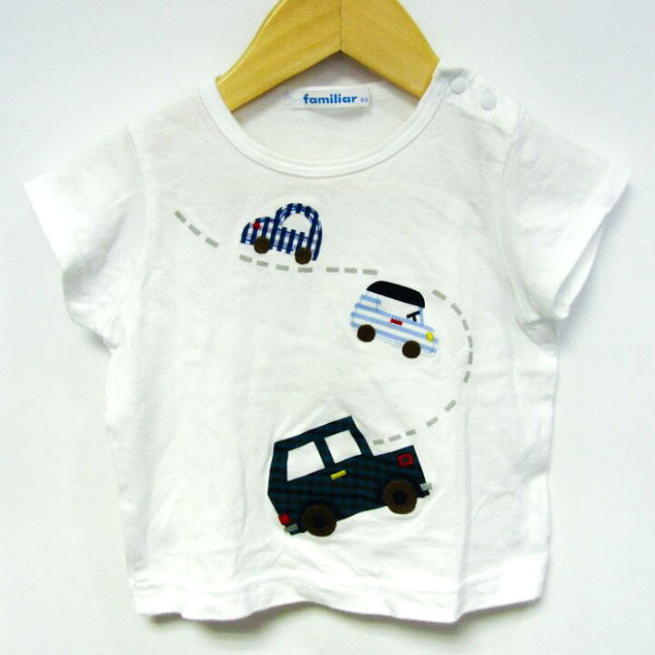 楽天市場】ファミリア 半袖Tシャツ トップス 肩スナップ 車柄 日本製  