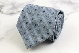 カナーリ ブランド ネクタイ チェック柄 格子柄 小紋柄 シルク イタリア製 PO メンズ ブルー CANALI 【中古】