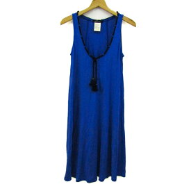 【最大50％OFFクーポン配布中】スタニングルアー ロングワンピース トップス ノースリーブ 日本製 レディース Fサイズ ブルー STUNNING LURE 【中古】