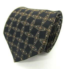 シャネル ブランド ネクタイ 小紋柄 総柄 シルク イタリア製 PO メンズ ブラック CHANEL 【中古】