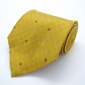 シャネル ブランドネクタイ チェーン柄 ココマーク ドット シルク イタリア製 PO メンズ イエロー CHANEL 【中古】