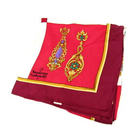 ナザレノガブリエリ スカーフ 香水瓶 チェック柄 ブランド 小物 レディース レッド Nazareno Gabrielli 【中古】