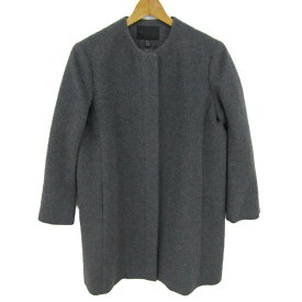 【全品39％OFFクーポン 1/24 20:00〜1/29 01:59まで】アイシービー ノーカラーコート ショートコート ジャケット アウター アルパカ混 レディース 9サイズ グレー iCB 【中古】
