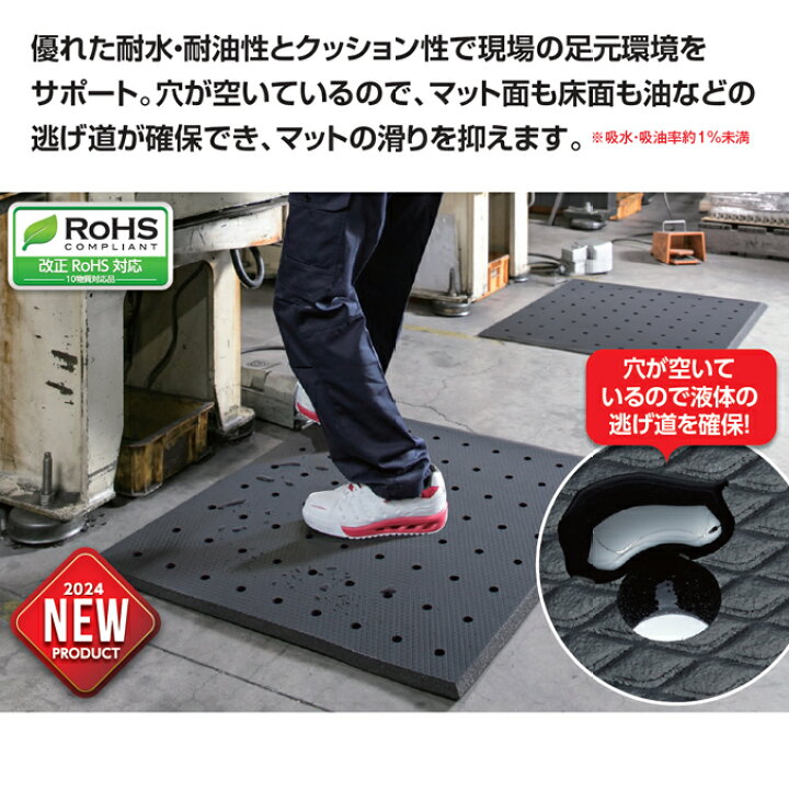 楽天市場】耐油クッションマットFW（穴あきタイプ） 450×750mm 750 