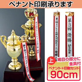 優勝旗用ペナント・プリント加工費（長さ90cm・鳩目部分に金具がついている豪華版ペナント）【ペナントリボン印刷】[D]