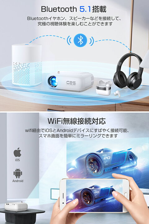 楽天市場】【P10倍！実質15290円】 プロジェクター 小型 スマホ 天井 