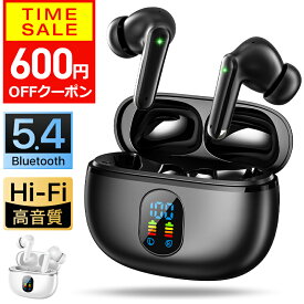 【クーポンで2380円】 ワイヤレスイヤホン Bluetooth5.4 bluetooth イヤホン ノイズキャンセリング ブルートゥース イヤホン Type‐C急速充電 IPX7防水 AAC対応 マイク内蔵 自動ペアリング 左右独立型 LED表示 iPhone Android ギフト