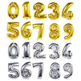 数字バルーン 誕生日 ナンバーバルーン 40cm ゴールド/シルバー/ローズゴールド アルミ 風船 数字バルーン パーティー バースデー 飾り 飾り付け かわいい プレゼント ディスプレイ ヘリウム