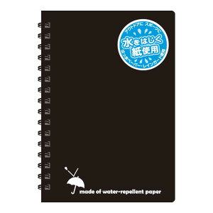 日本ノート(アピカ) レインガードメモ 黒 A6判 SW87KN