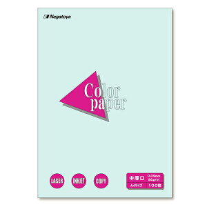 長戸屋商店 カラーペーパーA4中厚口100P 水 3210