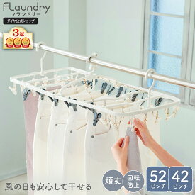 ★送料無料★【52ピンチ 42ピンチ ピンチ付替え可能 風対策 ダブル回転止め付】大型 ピンチハンガー ｜ 洗濯ハンガー 角ハンガー 洗濯物干し ジーンズ 丈夫 長持ち 耐久性 回転 傾かない 回転止めフック 強風 マンション ベランダ