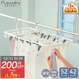 ★12/10まで限定特価 送料無料★【52ピンチ 42ピンチ ピンチ付替え可能 風対策 ダブル回転止め付】大型 ピンチハンガー ｜ 洗濯ハンガー 角ハンガー 洗濯物干し ジーンズ 丈夫 長持ち 耐久性 回転 傾かない 回転止めフック 強風 マンション ベランダ