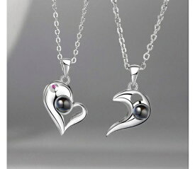 2つセット ハート型 ペアネックレス 誕生日 プレゼント ラブハート カップル 夫婦 くっつく ネックレス ペアセット おしゃれ アクセサリー お手軽 送料無料