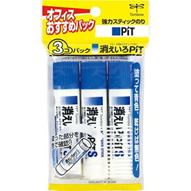 トンボ鉛筆 スティックのり 消えいろピットS HCA-314 3本入