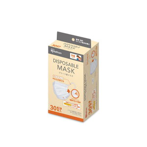 アイリスオーヤマ ディスポーザブル プリーツマスク 30枚入 20PN-30PG 学童サイズ ホワイト 子ども用 小さめ やわらか耳ひも