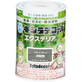 大阪ガスケミカル 水性キシラデコールエクステリア 0.4L シルバーグレイ #809　　　高耐久 防腐 防カビ 防虫 カンペハピオ