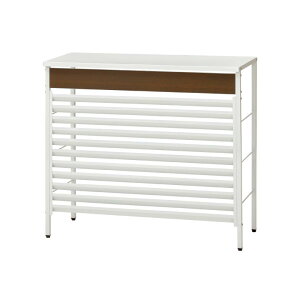 タカショー(TAKASHO) 美WOOD 室外機カバー ホワイト×ブラウンウッド/A BEW-ST04BRW 屋外 エアコン