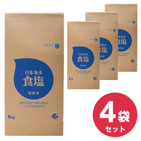 【まとめ買い】日本海水 日本海水食塩 5kg×4袋セット　家庭用食塩 漬物 パスタ茹で 焼き魚