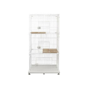 【I】【代引不可】アイリスオーヤマ ペットケージ PEC-903V ライトナチュラル【北海道・沖縄・離島不可】猫用 3段 キャスター付