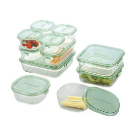 iwaki イワキ 耐熱ガラス パック＆レンジ 11点セット PSC-PRN11G グリーン システムセット 保存容器 ガラス 保存 食品