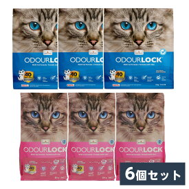 【まとめ買い】 【在庫有・即納】 PetPro(ペットプロ) 猫砂 オードロック 6kg×6袋セット (無香料×3 ベビーパウダー×3)　消臭効果40日間持続 鉱物系