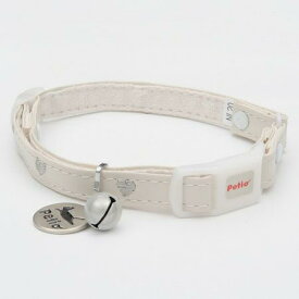 ペティオ Petio CAT COLLAR キャットカラー ハートレザーカラー ホワイト 白 猫 ネコ 猫用 首輪 ゴム付き安心仕様 迷子札付 反射鈴付