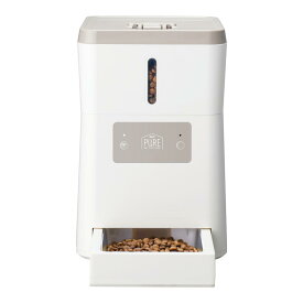 GEX ジェックス 犬 猫 自動給餌器 PURE PET AUTO FEEDER PPAF01-WH 2.5L オートフィーダー ドライフード専用 アプリ管理 コンパクト