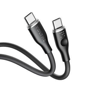 VOLTME �{���g�~�[ �[�d�P�[�u�� �����[�d�Ή� 3A�E60W �f�[�^�]�� �[�d �V���R���P�[�u�� USB-C��USB-C �u���b�N 1m C2131