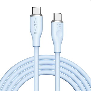 VOLTME �{���g�~�[ �[�d�P�[�u�� USB-C&C 3A�E60W 1.8W �u���[ �f�[�^�]��/�[�d �V���R���P�[�u�� CtoC PD�Ή� C2137