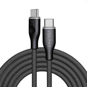 VOLTME �{���g�~�[ �[�d�P�[�u�� PD�Ή� 3A�E60W ���ϋv�҂ݍ��� �i�C�����P�[�u�� USB-C��USB-C 1.8m �u���b�N C2162