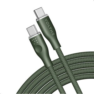 VOLTME �{���g�~�[ �[�d�P�[�u�� �^�C�vC PD�Ή� 1.8m �O���[�� 5A�E100W �f�[�^�]�� �}���[�d USB-C��USB-C C2172 ���ϋv�҂ݍ��� �i�C����