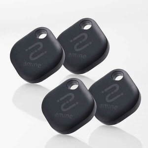 ELECOM(エレコム) amine スマートタグ for iOS LGT-BETG1BKA4(ブラック)4個セット iPhone用 スマートトラッカー タグタイプ