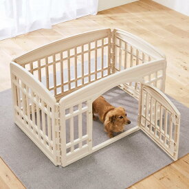 アイリスオーヤマ ペットサークル CI-6022 アイボリー Sサイズ 犬小屋 ケージ サークル 折りたたみサークル フェンス ドッグハウス
