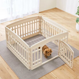 アイリスオーヤマ ペットサークル CI-604 アイボリー Mサイズ 犬小屋 ケージ サークル 折りたたみサークル フェンス ドッグハウス