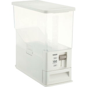 アスベル 米びつ 無洗米対応 計量米びつ 分解できる 12kg 白 丸洗い可能 清潔 錆びない キャスター付