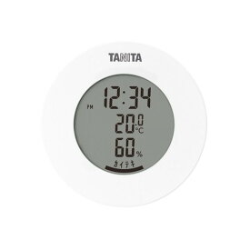 タニタ TANITA デジタル温湿度計 TT-585 ホワイト 置き掛け兼用 時計表示 温度表示 湿度表示 快適度表示 置き時計 掛け時計