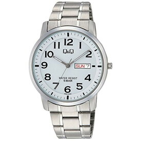 [シチズン キューアンドキュー]CITIZEN Q&Q 腕時計 ステンレスモデル アナログ ブレスレット 10気圧防水 ホワイト W474-204 メンズ