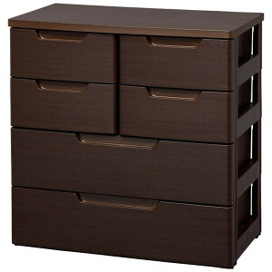 アイリスオーヤマ チェスト ラクラク引出し 木天板 4段 (2段+小引き出し2段) 幅72×奥行40.5×高さ77.5cm 木目ブラウン MU-7224