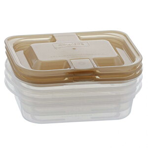 抗菌・抗ウイルス 洗いやすいレンジ容器 蒸気弁付き 150ml 3個組 クリアブラウン ベストコ