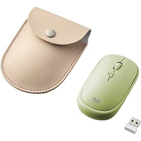 PLUS プラス TW-MO001 マウス ジブンイロ 薄型 持ちハコビ グリーン 静音クリック ワイヤレス薄型マウス