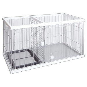ペティオ (Petio) トイレのしつけが出来る ドッグルームサークル ホワイト ワイド 〈小型犬〜中型犬向き〉