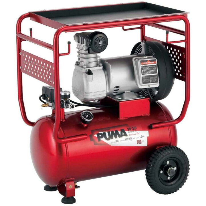 楽天市場 Sk11 オイル式 エアーコンプレッサー Sr 351 タンク容量 38l Sr 8lcf 01 Puma トレー付 排出量 1lクラス ノイズ軽減 ダイユーエイト楽天市場店