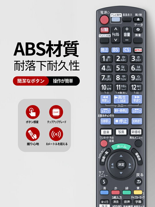 楽天市場】ブルーレイレコーダーリモコン N2QAYB001173 for Panasonic 