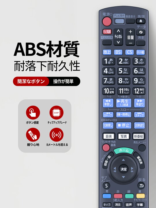 楽天市場】ブルーレイレコーダー リモコン N2QAYB001249 for panasonic 