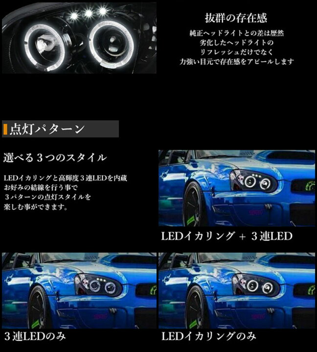 楽天市場】インプレッサ ヘッドライト GD GG 中期用 純正ハロゲン車 
