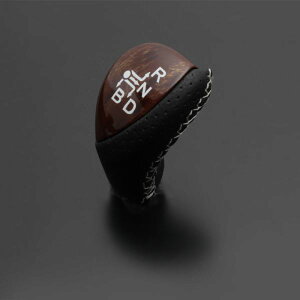 エスクァイア シフトノブ 80系 2014/10- 茶木目xシルバーステッチ LUNA/ルナ (LKB-054SI
